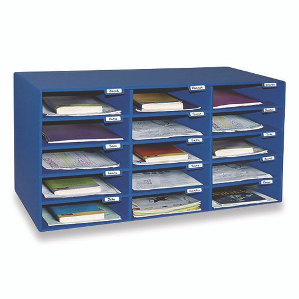 Classroom Keepers Corrugated Mailbox, 31.5 x 12.88 x 16.38, Blue