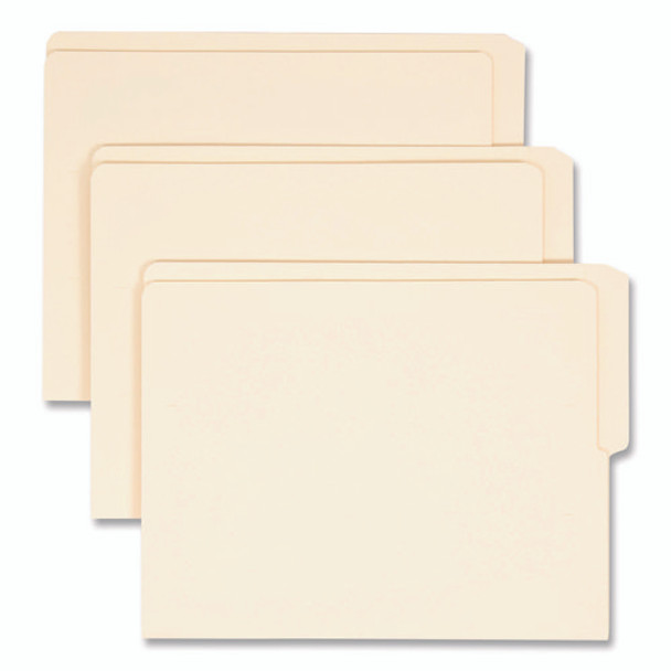 Heavyweight Manila End Tab Folders, 9" High Front, 1/2-Cut Tabs: Top, Letter Size, 0.75" Expansion, Manila, 100/Box