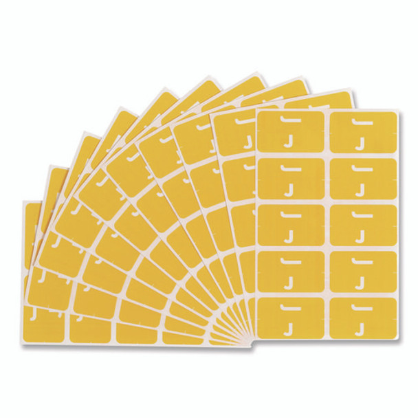 AlphaZ Color-Coded Second Letter Alphabetical Labels, J, 1 x 1.63, Yellow, 10/Sheet, 10 Sheets/Pack