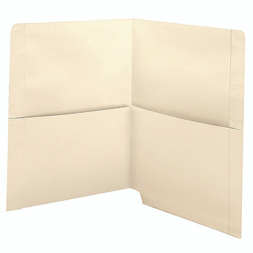End Tab Folder with Pockets, Straight Tabs, Letter Size, Manila, 50/Box