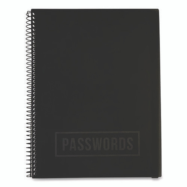 Large Password Log Book, User-Name/Password Format, Black Cover, (48) 10 x 7.5 Sheets