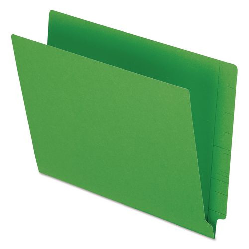Colored End Tab Folders with Reinforced Double-Ply Straight Cut Tabs, Letter Size, 0.75" Expansion, Green, 100/Box