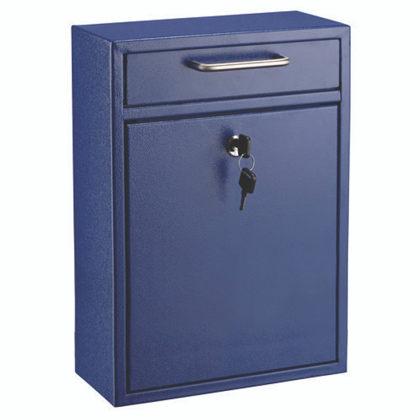 Large Ultimate Secure Drop Box Wall Mounted Mail Box, 11.2 x 4.7 x 16.2, Blue Large Ultimate Secure Drop Box Wall Mounted Mail Box, 11.2 x 4.7 x 16.2, Blue