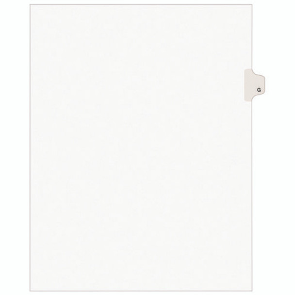 Preprinted Legal Exhibit Side Tab Index Dividers, Avery Style, 26-Tab, G, 11 x 8.5, White, 25/Set, (1407)
