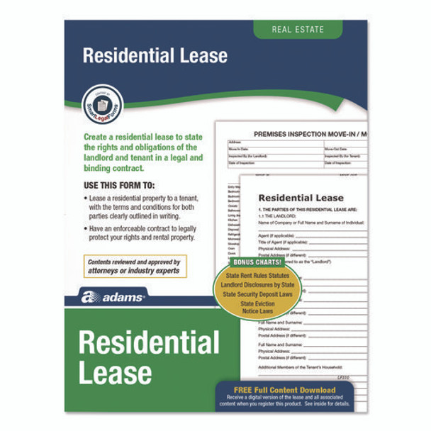Residential Lease Form Sets with Instructions and Free Download, One-Part (No Copies), 8.5 x 11, 4 Forms/Set, 4 Sets/Pack