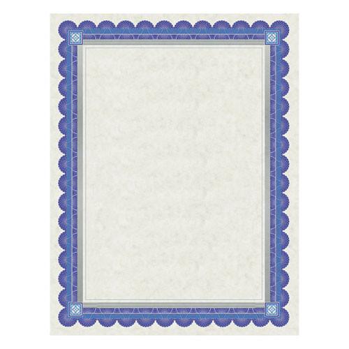 Parchment Certificates, Academic, 8.5 x 11, Ivory with Blue/Silver Foil Border, 15/Pack