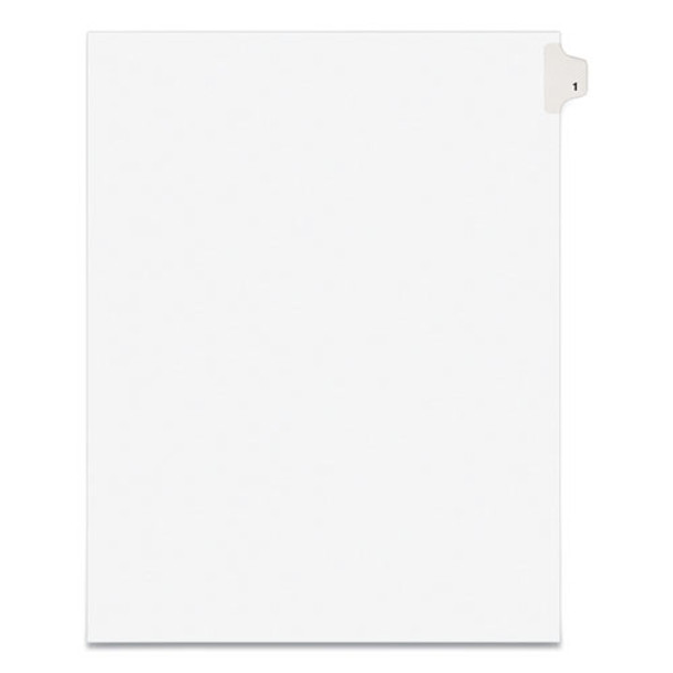Preprinted Legal Exhibit Side Tab Index Dividers, Avery Style, 10-Tab, 1, 11 x 8.5, White, 25/Pack