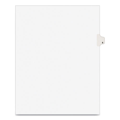 Preprinted Legal Exhibit Side Tab Index Dividers, Avery Style, 10-Tab, 8, 11 x 8.5, White, 25/Pack