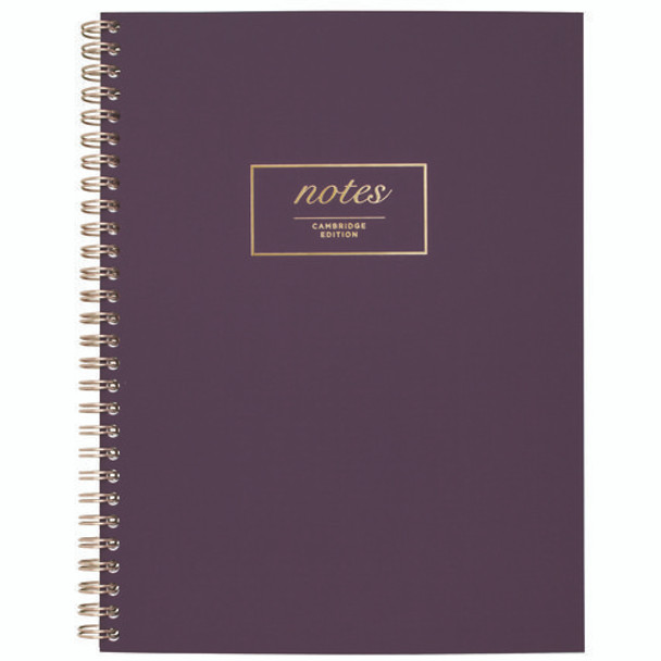 Jewel Tone Notebook with Gold Twin-Wire Binding, 1-Subject, Wide/Legal Rule, Jewel Tone Purple Cover, (80) 9.5 x 7.25 Sheets