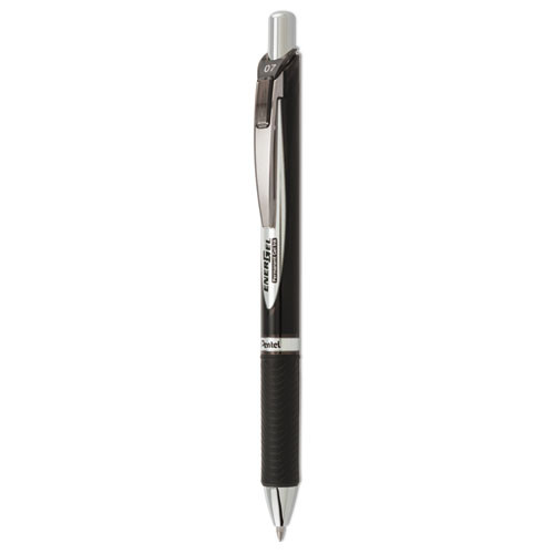 EnerGel PRO Permanent Ink Hybrid Gel Pen, Retractable, Medium 0.7 mm, Black Ink, Black Barrel