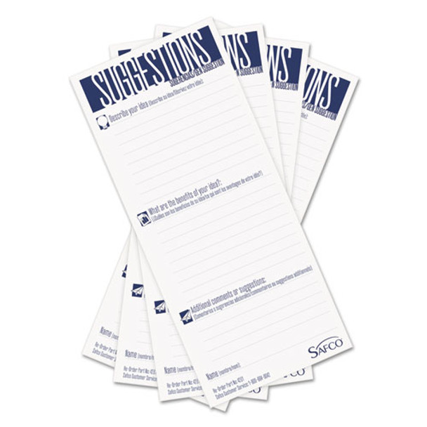 Suggestion Box Cards, 3.5 x 8, White, 25/Pack