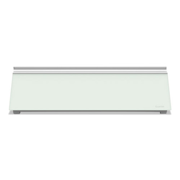 Glass Dry Erase Desktop Computer Pad, 18" x 6", White Surface