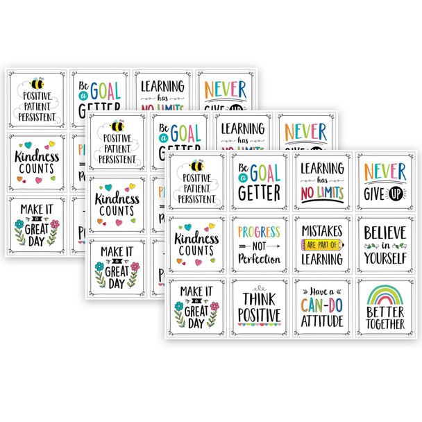 Positive Mindset 10" Designer Cut-Outs, 12 Per Pack, 3 Packs