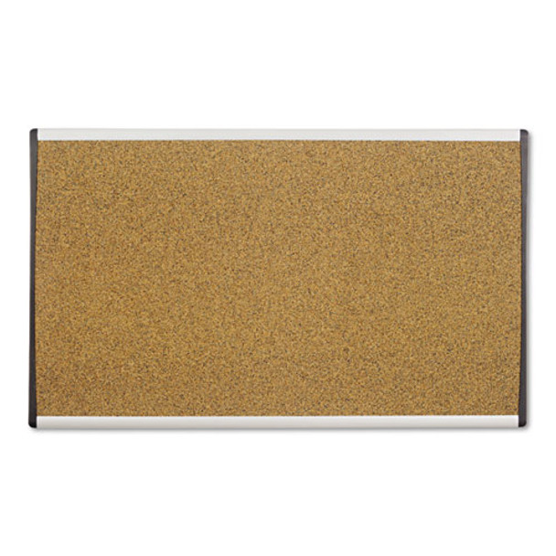 ARC Frame Cubicle Board, Cork Bulletin, 30" x 18", Tan Surface, Satin Aluminum Frame