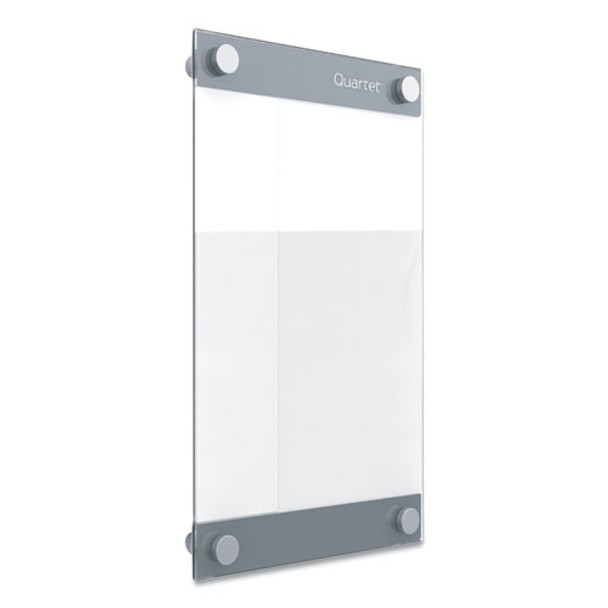 Infinity Customizable Magnetic Glass Dry-Erase Board, 8.5" x 11", White Surface