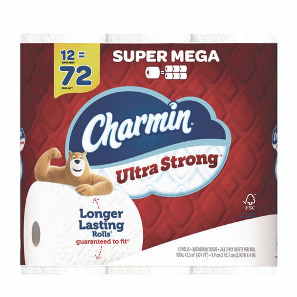 Ultra Strong Bathroom Tissue, Septic Safe, 2-Ply, White, 363 Sheets/Roll, 12 Rolls/Pack