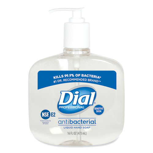 Antibacterial Liquid Hand Soap for Sensitive Skin, Light Floral Scent, 16 oz, 12/Carton