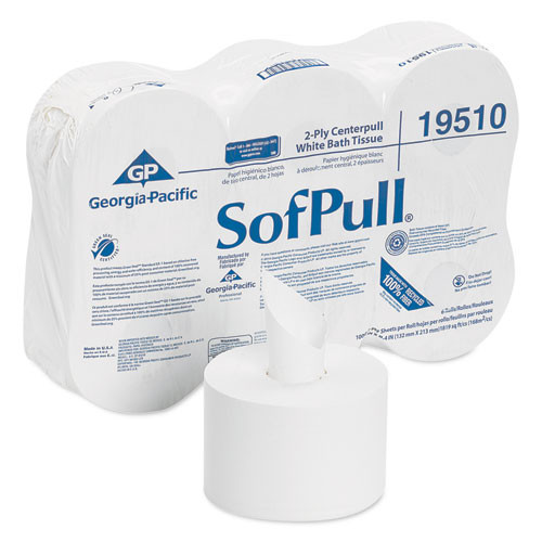 High Capacity Center Pull Tissue, Septic Safe, 2-Ply, White, 1,000/Roll, 6 Rolls/Carton