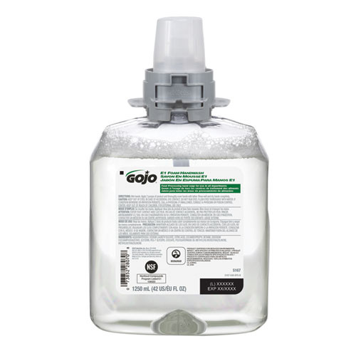E1 Foam Handwash Refill, Fragrance-Free, 1,250 mL, 4/Carton