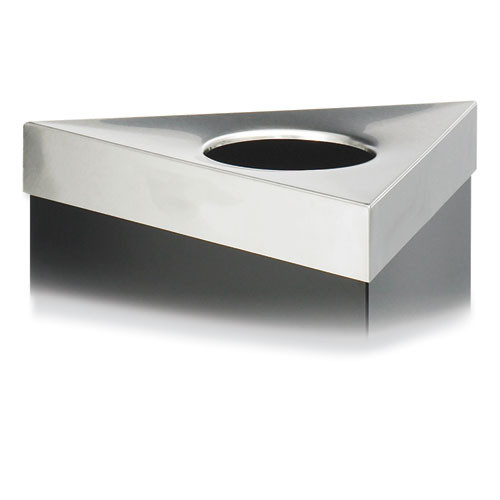 Trifecta Waste Receptacle Lid, No Inscription, 20w x 20d x 3h, Stainless Steel