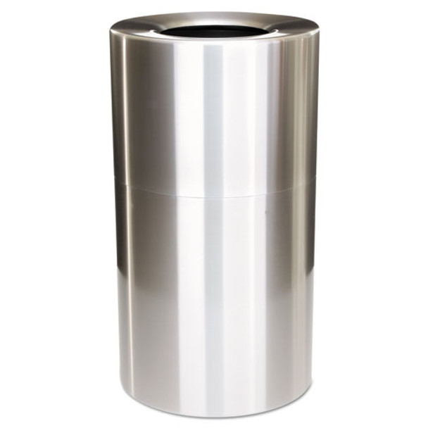 Atrium Aluminum Container with Liner, 35 gal, Aluminum, Satin Aluminum
