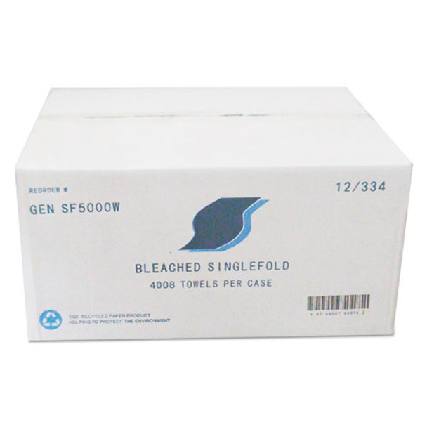 Single-Fold Paper Towels, 9 x 9.45, White, 334/Pack, 12 Packs/Carton Single-Fold Paper Towels, 9 x 9.45, White, 334/Pack, 12 Packs/Carton