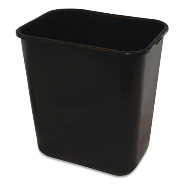 Soft-Sided Wastebasket, 28 qt, Polyethylene, Black