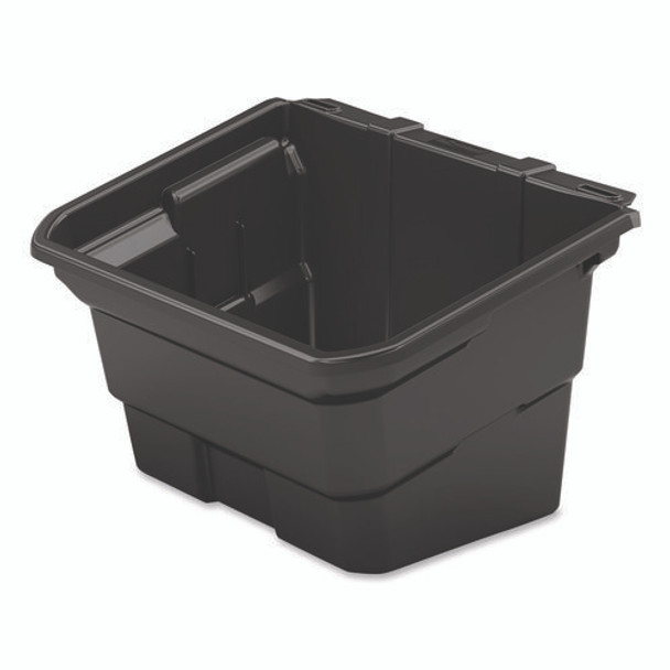 Utility Bin, 4 gal, 12.78" x 17.21" x 10.63", Black, 2/Pack