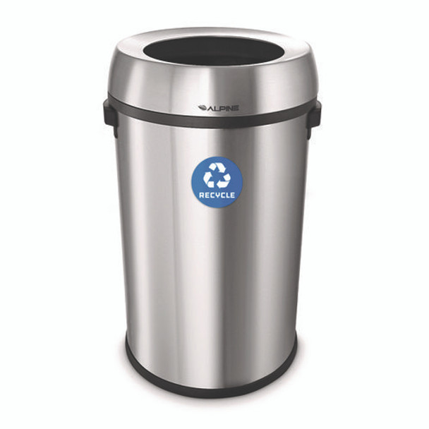 17 Gallon Stainless Steel Open Top Recycling Bin Receptacle 17 Gallon Stainless Steel Open Top Recycling Bin Receptacle