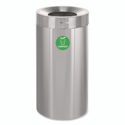 27 Gallon Stainless Steel Compost Can, Brushed Stainless Steel