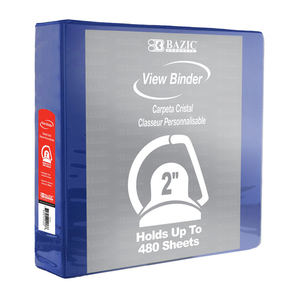 Slant D Ring View Binder with 2 Pockets, 2", Blue, Pack of 6 Slant D Ring View Binder with 2 Pockets, 2", Blue, Pack of 6