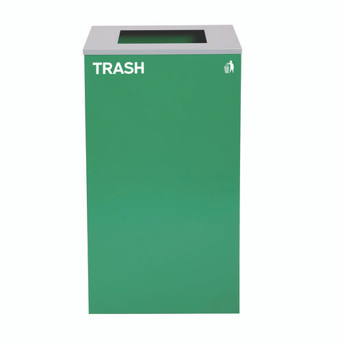 29 Gallon Trash/Recycling Cans, Steel, Green Trash Can with Square Lid