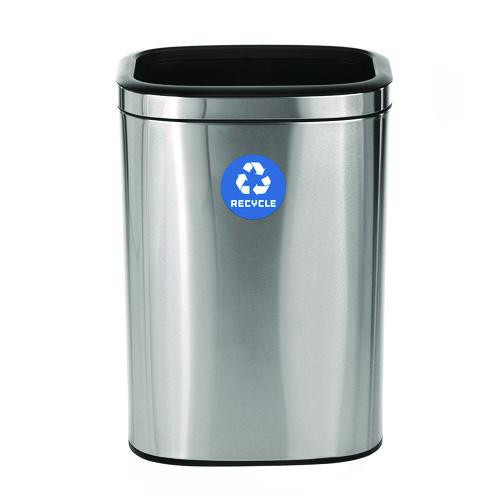 10.5 Gallon Slim Recycling Can, Brushed Stainless Steel