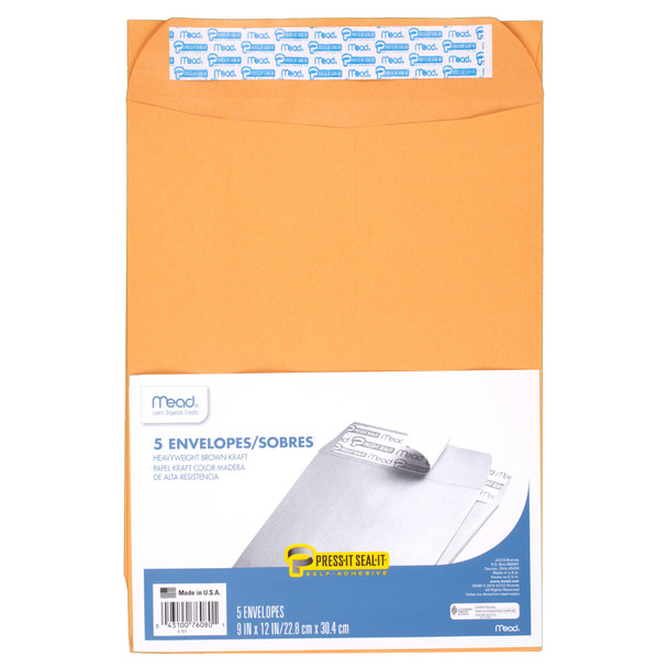 Press-It Seal-It® Envelopes, 9" x 12", 5 Per Box, 12 Boxes Press-It Seal-It® Envelopes, 9" x 12", 5 Per Box, 12 Boxes