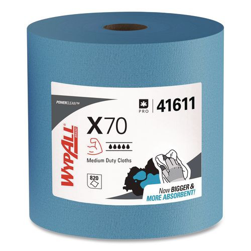 X70 Cloths, Jumbo Roll, 12.4 x 12.2, Blue, 870/Roll