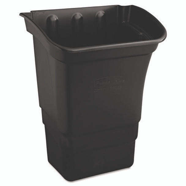 Optional Utility Cart Refuse/Utility Bin, 8 gal, Polyethylene, Black