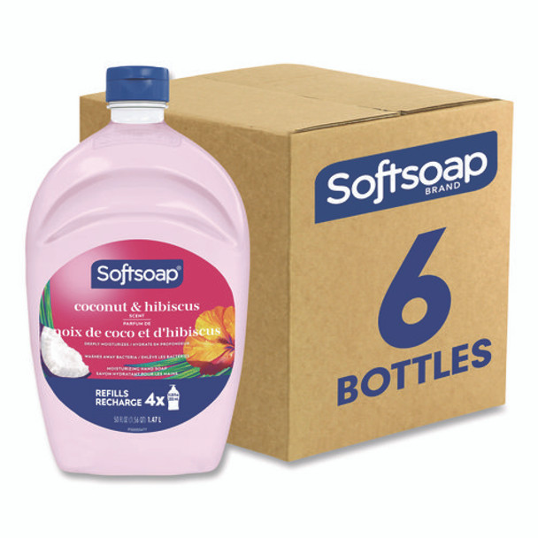 Liquid Hand Soap Refills, Coconut and Hibiscus, 6/Carton