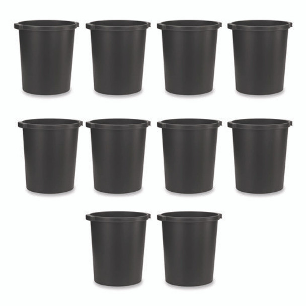 Re-solution Commerical Waste Paper Bin, 4.5 gal, Plastic, Black