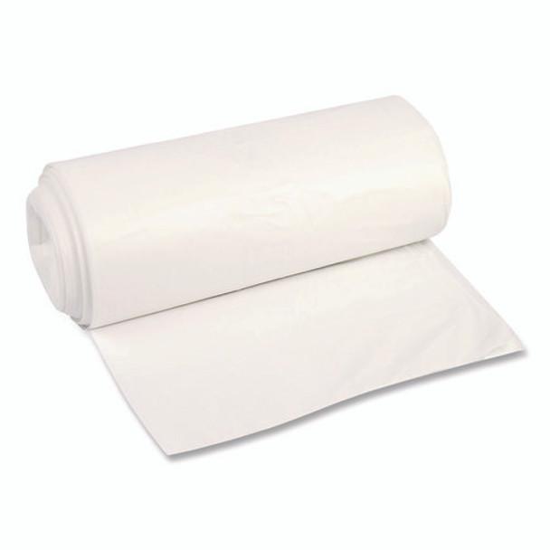 High-Density Can Liners, 45 gal, 22 mic, 40 x 48, Natural, Perforated Roll, 150/Carton