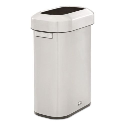 Refine Series Waste Receptacle, 15 gal, Plastic/Stainless Steel