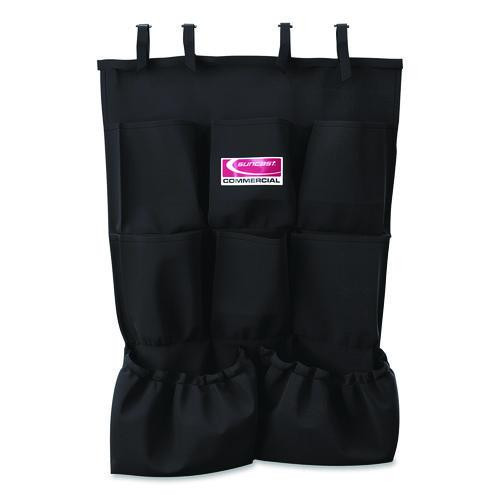 8-Pocket Organizer for Suncast Commercial Full-Size and Compact Housekeeping Carts, 19.5" x 1.67" x 26.83", Black