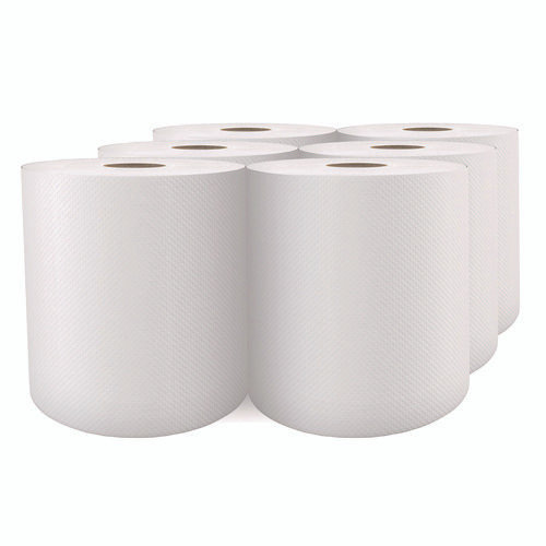Select Roll Paper Towels, 1-Ply, 7.88" x 1,000 ft, White, 6/Carton