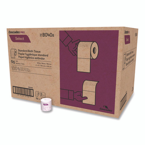 Select Standard Bath Tissue, 2-Ply, White, 4 x 3.19, 500/Roll, 96/Carton