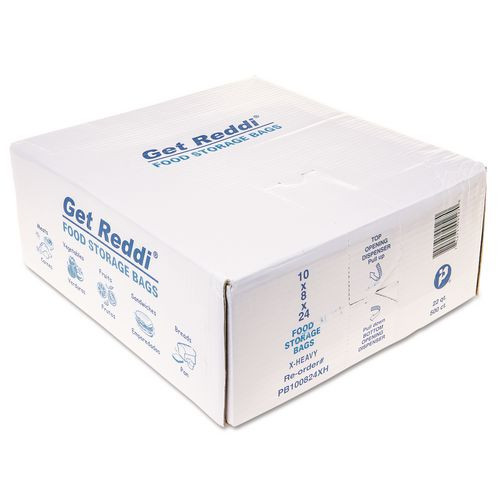 Food Bags, 5.5 gal, 10" x 8" x 24", Clear, 500/Carton