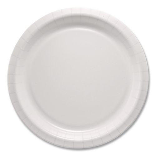 Compostable Paper Dinnerware, ProPlanet Seal, Plate, 10" dia, White, 500/Carton