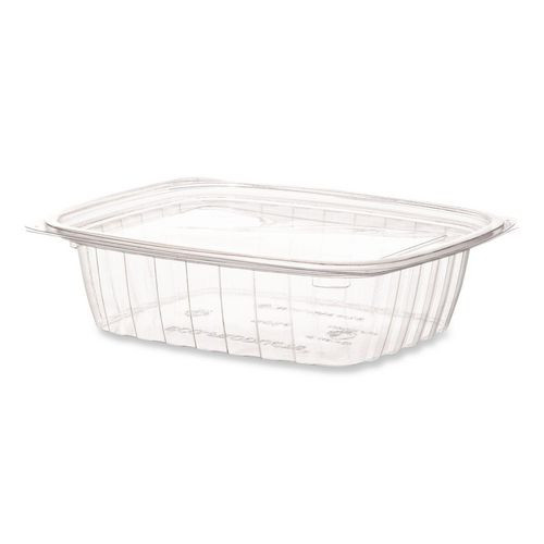 Renewable and Compostable Rectangular Deli Containers with Lid, 24 oz, 4 x 5.5 x 2, Clear, Plastic, 50/Pack, 4 Packs/Carton