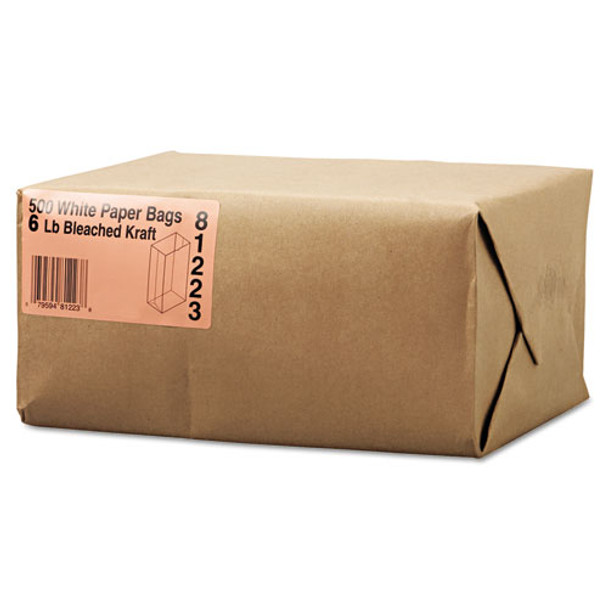 Grocery Paper Bags, #6 Size, 5.88" x 3.63" x 11", White, 500/Bundle Grocery Paper Bags, #6 Size, 5.88" x 3.63" x 11", White, 500/Bundle