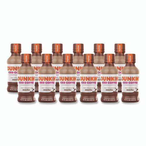 Mocha Iced Coffee Drink, 13.7 oz Bottle, 12/Carton