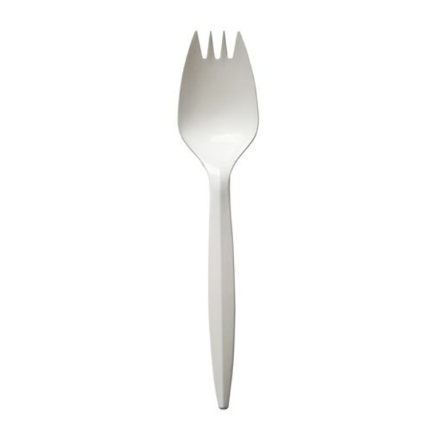 Mediumweight Polypropylene Cutlery, Spork, Plastic, White, 1,000/Carton