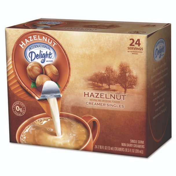 Coffee Creamer, Hazelnut, 0.44 oz Mini Cups, 24/Box